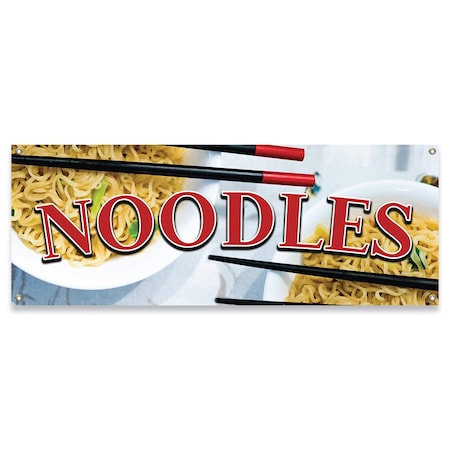 Signmission Noodles Banner Concession Stand Food Truck Single Sided B-30107